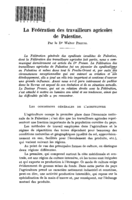 La fédération des travailleurs agricoles de Palestine