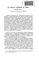 La réforme syndicale en Italie