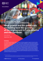 Weak growth and the global crisis are holding back the recovery of the employment in Latin America and the Caribbean