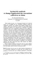 Exclusivité syndicale et champ d'application des conventions collectives en Suisse