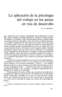 La aplicación de la psicología del trabajo en los países en vías de desarrollo