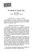 Le contrat de travail: III