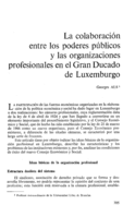 La colaboración entre los poderes públicos y las organizaciones profesionales en el Gran Ducado de Luxemburgo