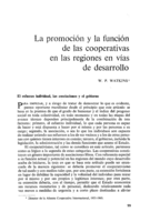 La promoción y la función de las cooperativas en las regiones en vías de desarrollo