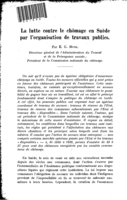 La lutte contre le chômage en Suède par l'organisation de travaux publics