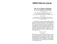 The use of wireless telegraphy at sea for medical consultations
