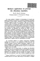 Quelques applications du principe des allocations familiales