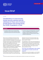 Considerations on social security, income security, pensions and the withdrawal of 10 per cent of workers’ private pension fund savings during the COVID-19 pandemic in Chile