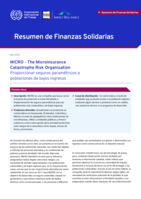 MiCRO - The Microinsurance Catastrophe Risk Organization: proporcionar seguros paramétricos a poblaciones de bajos ingresos