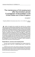 The maintenance of full employment after the transition period: a comparison of the problem in the United States and United Kingdom&nbsp;