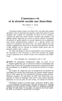 L'assurance-vie et la sécurité sociale aux Etats-Unis