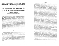 La supresión del paro en la U.R.S.S. y sus consecuencias