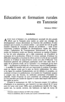 Education et formation rurale en Tanzanie