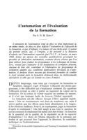 L'automation et l'évaluation de la formation