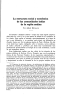 La estructura social y económica de las comunidades indias de la región andina