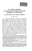 Les salaires minima et la loi sur les normes de travail équitables aux Etats-Unis: le fonctionnement des comités d'industrie