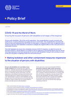 COVID-19 and the world of work: ensuring the inclusion of persons with disabilities at all stages of the response