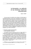 La formación y su estímulo en las industrias mecánicas checoslovacas