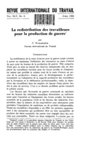 La redistribution des travailleurs pour la production de guerre