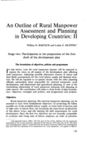 An outline of rural manpower assessment and planning in developing countries: II