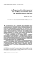 La Organización Internacional del Trabajo: cincuenta años de actividades normativas