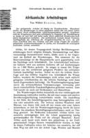 Some international features of African labour problems