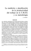 La medición y planificación de la productividad del trabajo en la URSS y su metodología