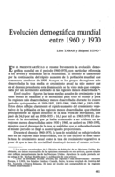 Evolución demográfica mundial entre 1960 y 1970