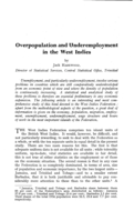 Overpopulation and underemployment in the West indies