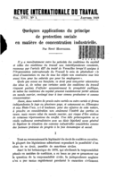 Quelques applications du principe de protection sociale en matière de concentration industrielle