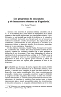 Los programas de educandos y de instructores obreros en Yugoslavia