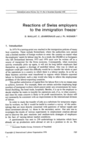 Reactions of Swiss employers to the immigration freeze