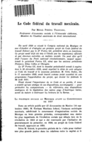 Le code fédéral du travail mexicain