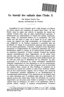 Le travail des enfants dans l'Inde: I