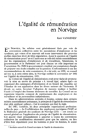 L'égalité de rémunération en Norvège