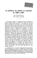 La politique des salaires en Australie de 1929 à 1937