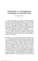 Productivité et développement économique en Amérique latine