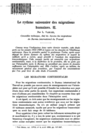 Le rythme saisonnier des migrations humaines: II