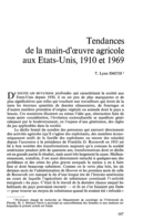 Tendances de la main-d'oeuvre agricole aux Etats-Unis, 1910 et 1969