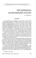 Job satisfaction: an international overview
