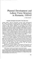Planned development and labour force structure in Rumania, 1950-65