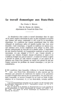 Le travail domestique aux Etats-Unis