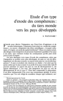 Etude d'un type d'exode des compétences: du tiers monde vers les pays développés