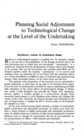 Planning social adjustment to technological change at the level of the undertaking