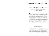 El desarrollo de la acción de socorro a los parados en Alemania: [I]