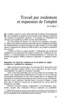 Travail par roulement et expansion de l'emploi