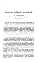 L'arbitrage obligatoire en Australie