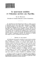 Le mouvement socialiste et l'éducation ouvrière aux Pays-Bas