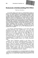 Work Creation Policy in Germany, 1932-1935: I
