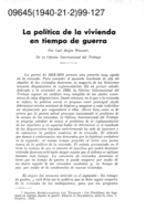 La política de la vivienda en tiempo de guerra